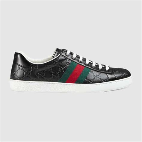 replica ace gucci signature sneaker black gucci signature|Gucci Ace Signature Men's .